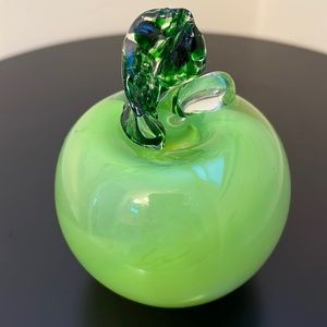 Green Art Glass Apple